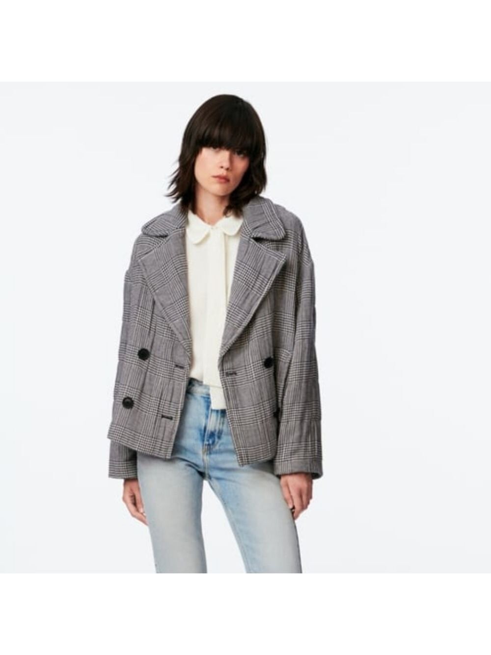 NWT Zara Padded Checkered Jacket, Size XS